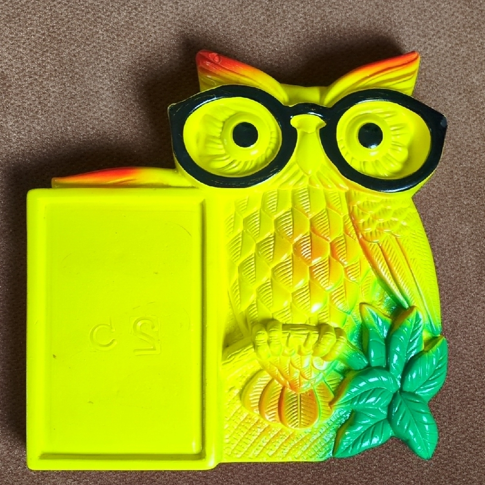 Owl Chalkware Miller Studio Note/ Pencil Holder 1970
